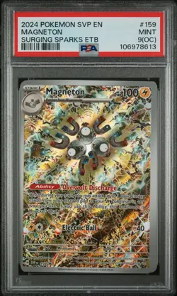 POKEMON BLACK STAR PROMO #159 MAGNETON SURGING SPARKS PSA 9 - ERROR - OC MISCUT - Image 1