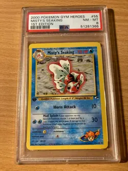 PSA 8 mistys seaking 1st edition 2000 gym heroes Pokemon - Image 1