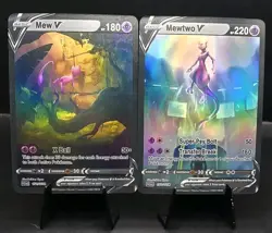 Pokemon Ancient Mew V / Mewtwo V Full Art Custom HoloFoil Cards Set Of 2 Cards! - Image 2