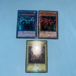 YuGiOh Egyptian God Cards Set: Obelisk, Slifer, Ra YGLD-ENG01-03 Limited Edition - Image 1