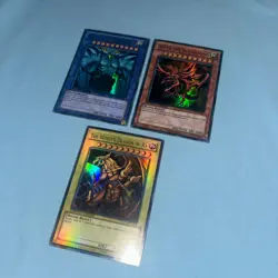 YuGiOh Egyptian God Cards Set: Obelisk, Slifer, Ra YGLD-ENG01-03 Limited Edition - Image 3