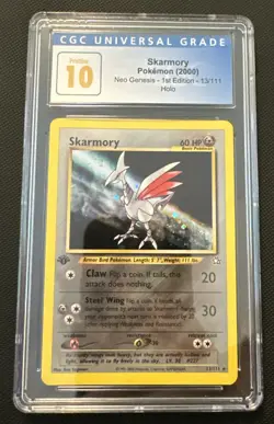 CGC 10 Pristine Skarmory Holo 13/111 Neo Genesis 1st Edition Pokemon Card - Image 1