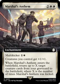 Marshal's Anthem (Extended Art) -Foil Light Play MTG Universes Beyond: Fallout - Image 1