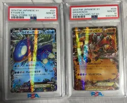 PSA 10 Kyogre EX 031 Groudon EX 039 1st Edition Japanese Pokemon Card Set Rare - Image 1