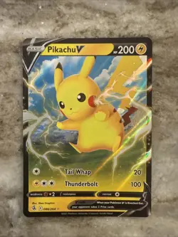 Pokemon Pikachu V 086/264 Full Art Fusion Strikes TCG Card - Image 1
