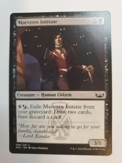 MTG Magic The Gathering Card Maestros Initiate Creature Human Citizen Black - Image 1