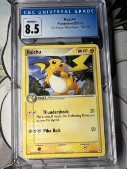 CGC 8.5 Raichu 51/110 Pokemon EX Holon Phantoms Trading Card TCG Uncommon 2006 - Image 1