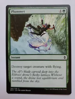 MTG Magic The Gathering Card Plummet Instant Green Battle For Zendikar 2015 - Image 1