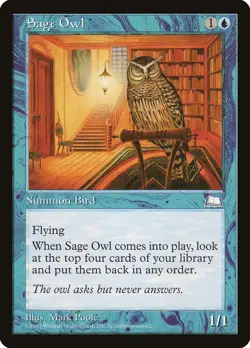 MTG - Sage Owl - Weatherlight - X1 - (NM) - - Image 1