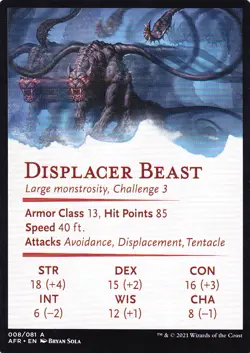 ADVENTURES IN THE FORGOTTEN REALMS..DISPLACER BEAST..ART SERIES..MTG..NRMT NP - Image 2