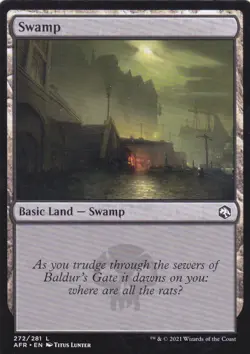 4 CARD ADVENTURES IN THE FORGOTTEN REALMS..SWAMP..MTG..NRMT NP..BASIC LAND - Image 1