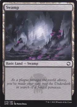 4 CARD ADVENTURES IN THE FORGOTTEN REALMS..SWAMP..MTG..NRMT NP..BASIC LAND - Image 2