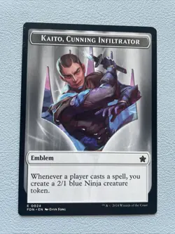 Emblem - Kaito, Cunning Infiltrator Ninja Doubled-Sided Token NM, English MTG - Image 1