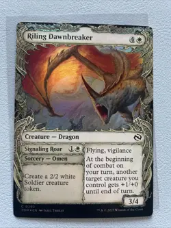 Riling Dawnbreaker - SHOWCASE - FOIL - NM MTG TDM - Tarkir: Dragonstorm 0292 - Image 1