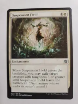 MTG Magic The Gathering Card Suspension Field Enchantment White Khans Of Tarkir - Image 1