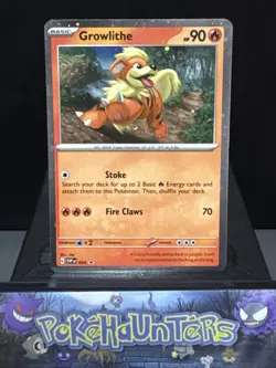 Pokemon Card Growlithe SVP 024 Cosmos Holo With HD GALAXY Swirl Near Mint - Image 1
