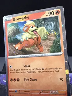 Pokemon Card Growlithe SVP 024 Cosmos Holo With HD GALAXY Swirl Near Mint - Image 2