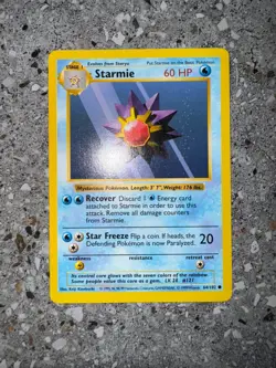 Pokemon TCG Cards SHADOWLESS Base Set Starmie 64/102 - Image 3