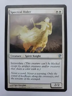 MTG Magic The Gathering Card Spectral Rider Creature Spirit Knight White Innistr - Image 1