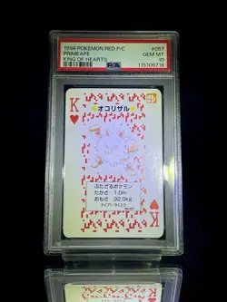 PSA 10 SEQUENTIAL SET 1996 POKEMON RED PLAYING CARDS #056 #57 MANKEY & PRIMEAPE - Image 4