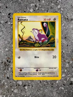 Pokemon TCG Cards SHADOWLESS Base Set Rattata 61/102 LP - Image 1