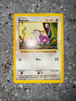 Pokemon TCG Cards SHADOWLESS Base Set Rattata 61/102 LP - Image 3