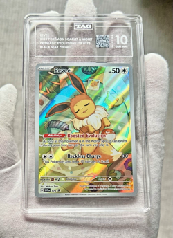Pokemon S&V Prismatic Evolutions Eevee 173 Black Star ETB Promo - TAG 10 -PSA - Image 2