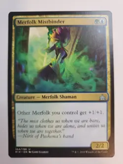 MTG Magic The Gathering Card Merfolk Mistbinder Creature Merfolk Shaman Green Bl - Image 1