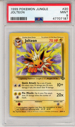 1999 POKEMON JUNGLE JOLTEON- PSA 9 - #20 20/64 GENUINE - Image 1