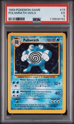 1999 Pokemon Game Poliwrath-Holo #13 PSA 5 - Image 1