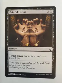 MTG Magic The Gathering Card Painful Lesson Sorcery Black Battlebond 2018 - Image 1