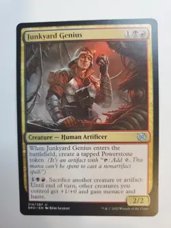 MTG Magic The Gathering Card Junkyard Genius Creature Human Artificer Black Red - Image 1