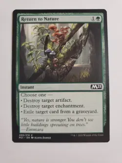 MTG Magic The Gathering Card Return To Nature Instant Green M21 - Image 1
