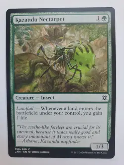 MTG Magic The Gathering Card Kazandu Nectarpot Creature Insect Green Zendikar Ri - Image 1