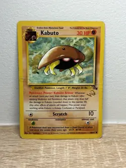 Kabuto 50/62 Fossil W Gold Stamp Wizards Promo Fossil WOTC Pokemon Card DMG - Image 1