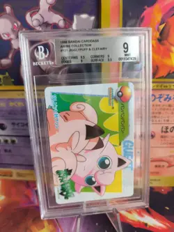 Pokemon Card Japanese Carddass Vending Anime BGS Beckett 9 Jigglypuff Clefairy - Image 1