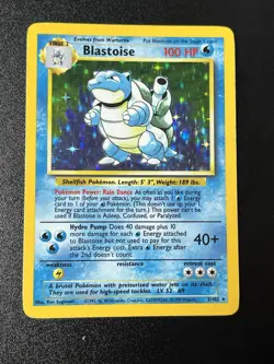 Blastoise 2/102 Base set Holo Rare Pokemon Card TCG 1999 LP Condition Excellent - Image 1