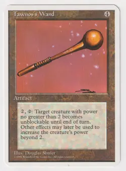 Miscut Tawnos's Wand MP 4th Edition MTG Magic Error Misprint Alpha Cut Corners! - Image 1