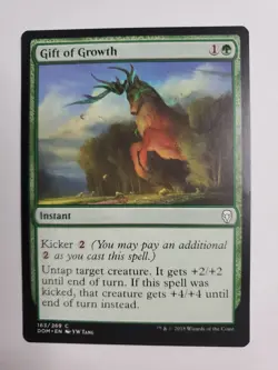 MTG Magic The Gathering Card Gift of Growth Instant Green Dominaria 2018 - Image 1