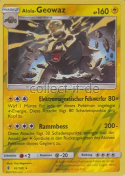 Pokemon 42/145 Alola-Geowaz - Reverse Holo - Stunde der Wachter - Image 1