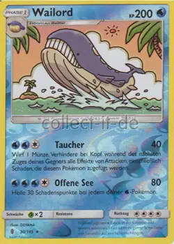 Pokemon 30/145 Wailord - Reverse Holo - Stunde der Wachter - Image 1
