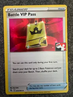 BATTLE VIP PASS 225/264 PLAY! PRIZE PACK HOLO Pokemon - Image 1