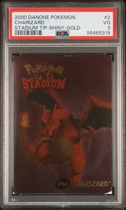 Charizard Stadium Tip Shiny Gold PSA 3 VG - 2000 Danone Pokemon - Image 1