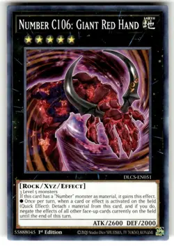 Yugioh Number C106: Giant Red Hand DLCS-EN051 Common 1st Edition NM - Image 1