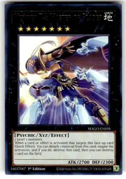 Yugioh! Number 74: Master of Blades - MAGO-EN058 - Rare - 1st Edition Near Mint, - Image 1