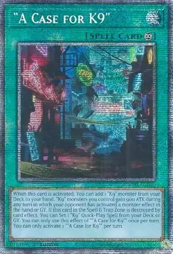 Yugioh JUSH-EN040 "A Case for K9" Starlight Rare 1st Edition MINT - Image 1