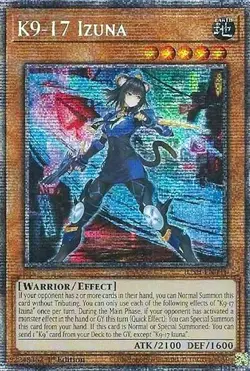 Yugioh JUSH-EN031 K9-17 Izuna Starlight Rare 1st Edition MINT - Image 1