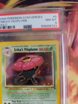 Pokemon Card Erika's Vileplume Gifor Gym Heroes Holo 2000 Rare Deutsch PSA 8 - Image 4