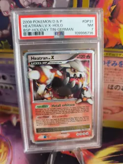 Pokemon Card Heatran Lv. X Dp Black Star Promo Diamond Pearl Holo Deutsch PSA 7 - Image 1