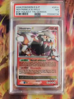 Pokemon Card Heatran Lv. X Dp Black Star Promo Diamond Pearl Holo Deutsch PSA 7 - Image 2